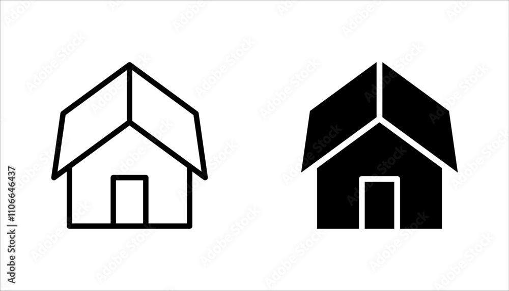 Poster web home icon set for apps and websites. collection home icons. vector illustration on white backgro