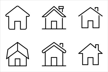 Web home icon set for apps and websites. Collection home icons. vector illustration on white background