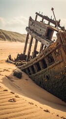 old boat on the beach
