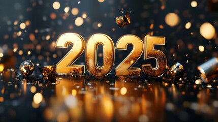 Happy new year 2025 background concept