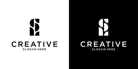 SL or LS initial letter logo design vector template