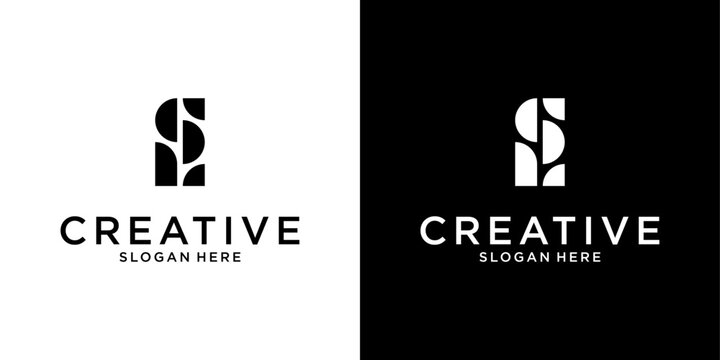 SL or LS initial letter logo design vector template