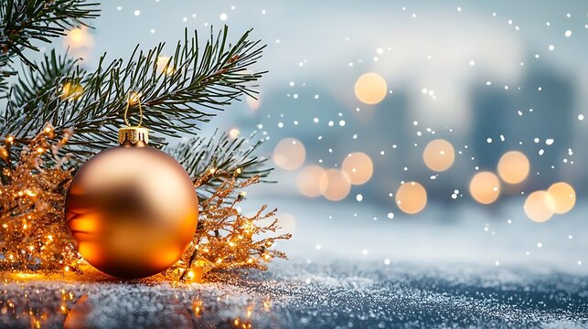 A beautiful banner adorned with a festive Christmas ornament, featuring a joyful greeting for the arrival of the promising year 2025.