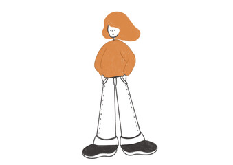 Fototapeta premium ポケットに手をいれている人 Standing with hands in pockets