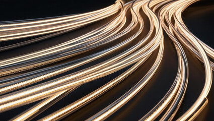 Glowing fiber optic cables create seamless signal routes, showcasing ultra modern connectivity vision and advanced signal flow in high tech concept
