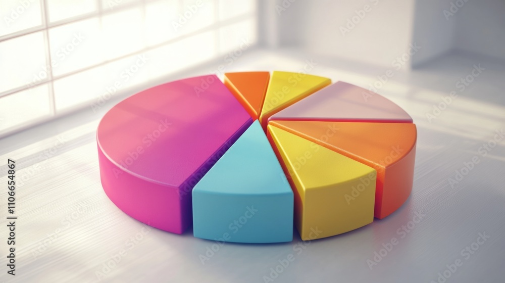 Aufkleber colorful 3d pie chart representation for business analysis and reports