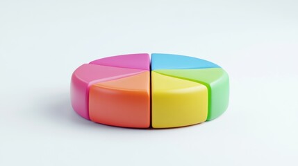 Fototapeta premium Colorful Pie Chart Model for Educational and Creative Purposes