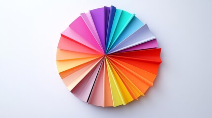 Obraz premium Colorful Paper Folds in Circular Arrangement Creating Vibrant Palette