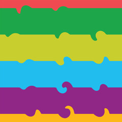 Colorful puzzle seamless pattern background. Jigsaw pieces template