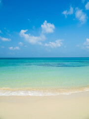 Horizon beautiful photography landscape summer season vertical view tropical sea beach white sand clean blue sky background calm nature ocean wave water travel holiday at samae san island sun day time