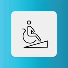 Accessible ramp icon. editable stroke. Vector illustration