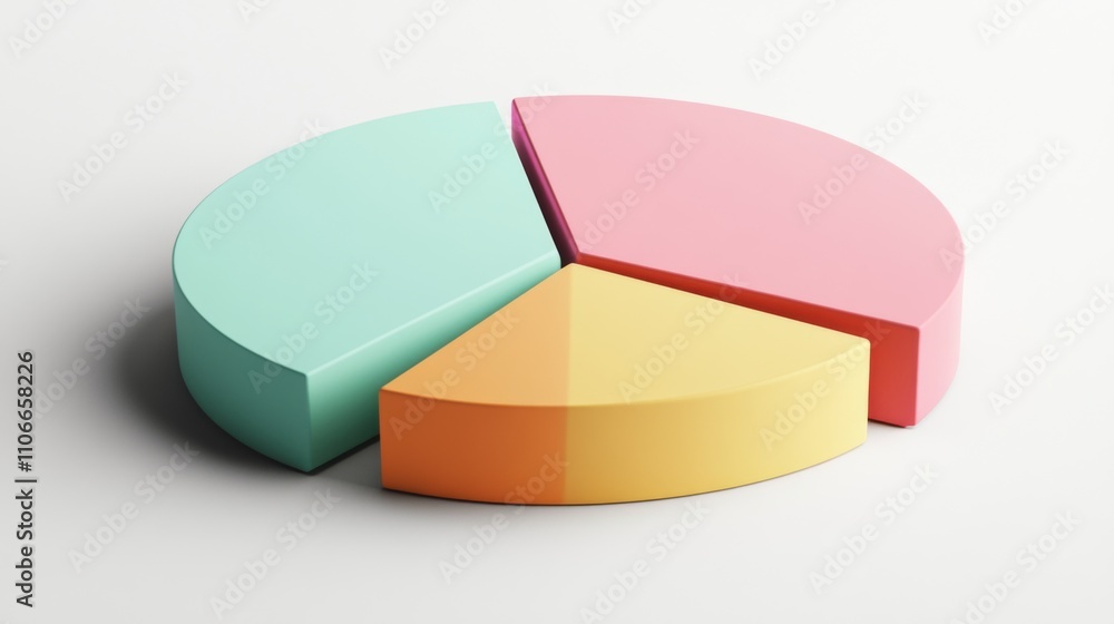 Aufkleber Colorful 3D Pie Chart Representation for Business Analysis and Data