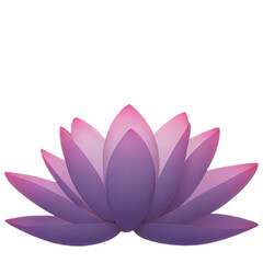 Vibrant pink lotus flower isolated on transparent background, elegant floral illustration for natural and wellness-themed designs