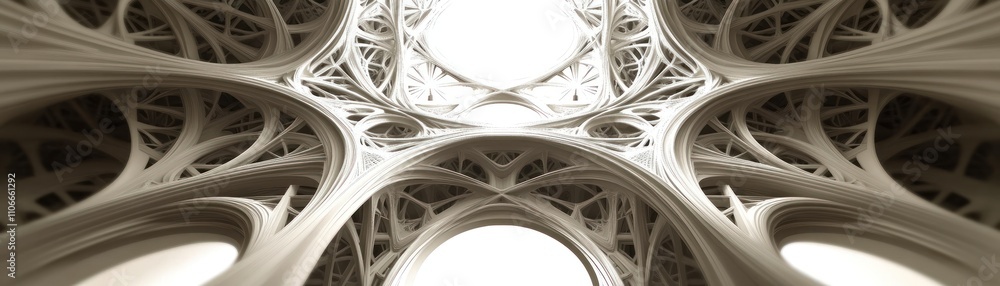 Poster intricate architectural design featuring elaborate arches and patterns.