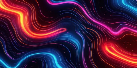 Fototapeta premium A colorful, abstract design with a blue, red, and orange line