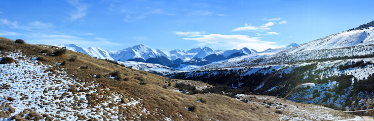 Port River Valley in Winter Panorama, Canterbury, New Zealand
