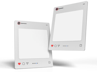 Social media post interface 3d element mockup. Social mobile app page template design suitable for social media post, social network, digital marketing, ads, business promotion, web banner