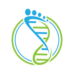 Foot And DNA Helix Logo Design