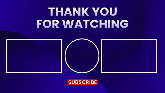 youtube end screen blue and subscribe button. Suitable for YouTube videos or presentations. Great for creators. - Powered by Adobe