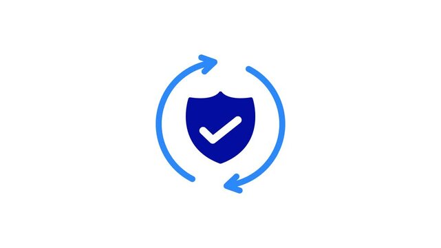 Protection sign shield with padlock icon. security concept logotype icon animation.