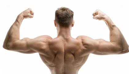 Muscular male arm on isolated white background