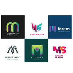 Letter alphabet logo m design Corporate business brand company abstract logo design collection
