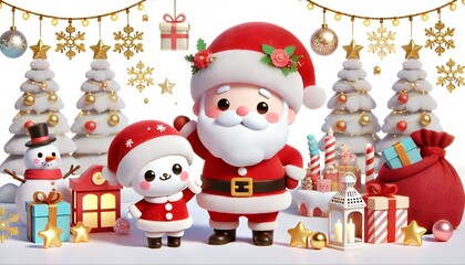Santa Claus, Merry Christmas, 3d animation 