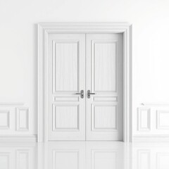 White Wooden Modern Interior Doors with Finishing Touches, home decor, modern interior doors, white background, interior design