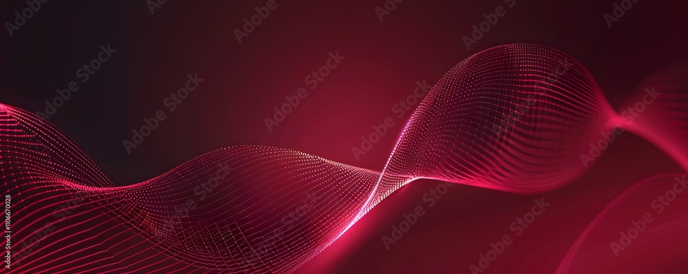 Poster abstract red wave light particle design