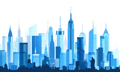 Naklejka premium city ​​skyline buildings