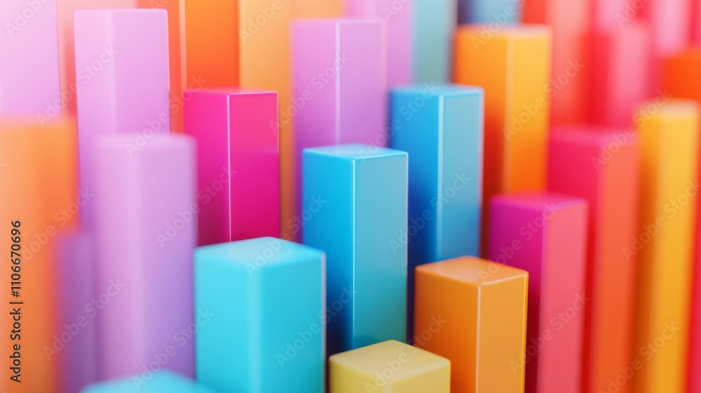 Poster Colorful Abstract Blocks Creating a Vibrant Visual Composition