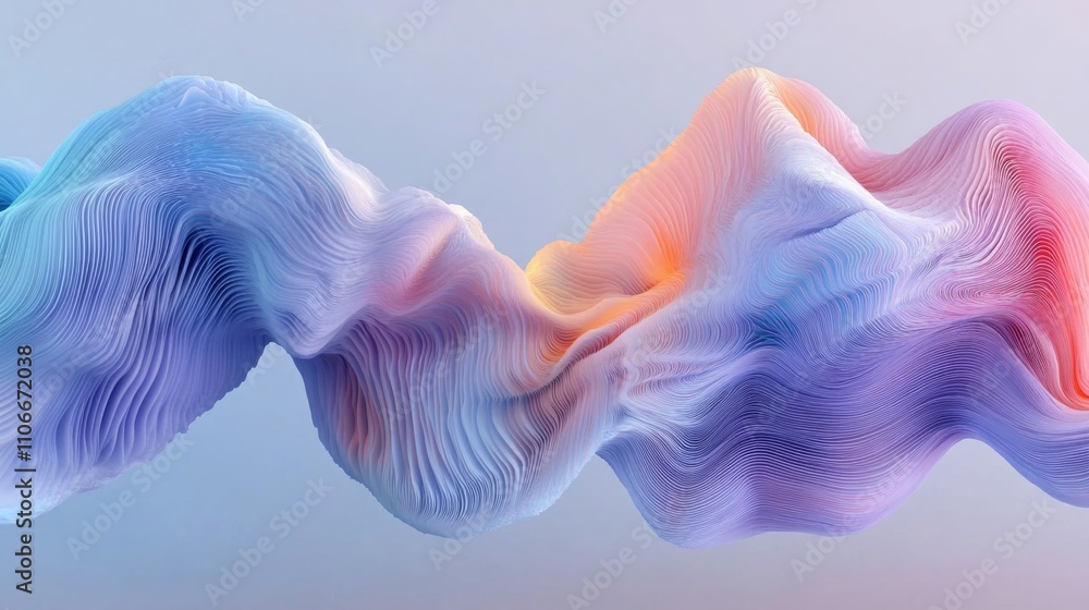 Poster abstract colorful wave form with smooth flowing textures