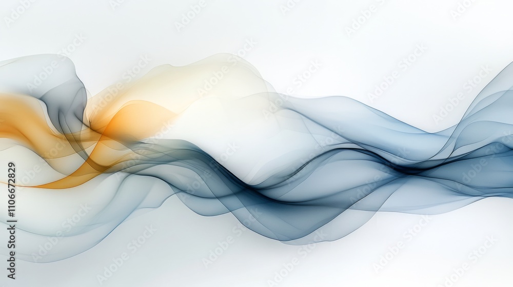 Poster elegant flowing waves in soft colors for abstract background design