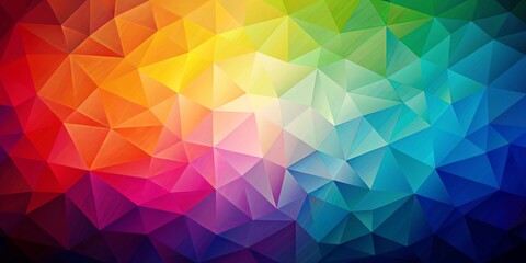 Abstract Geometric Rainbow Background with Triangular Patterns and Gradient Color Transitions