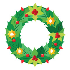 Christmas wreath on white background
