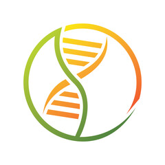 DNA Helix And Leaf Logo Design
