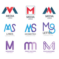 Letter alphabet logo m design Corporate business brand company abstract logo design collection
