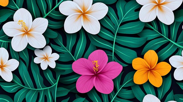 Tropical nature's vibrant floral leaves colorful patterns and artistic perspectives