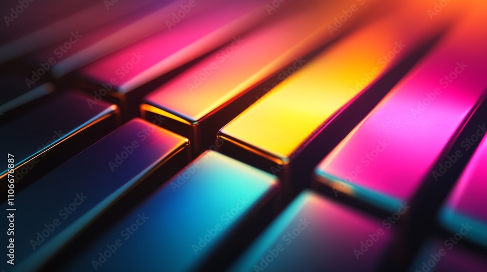 Aufkleber colorful abstract pattern with glossy surface and vibrant reflection