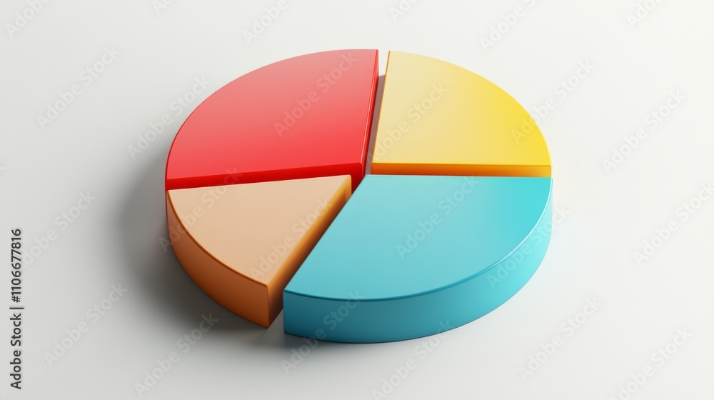 Poster colorful pie chart representation of data segmentation analysis