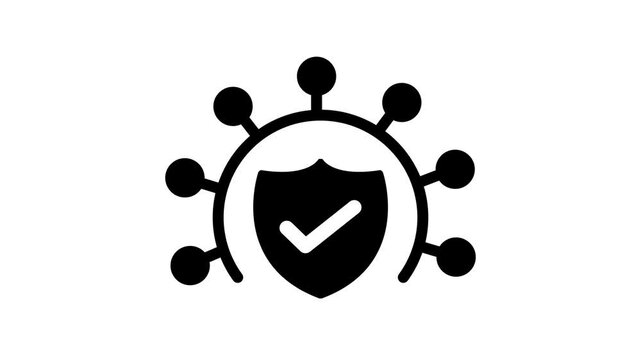 Shield icon set, Protection sign shield with padlock icon. security concept logotype icon animation.