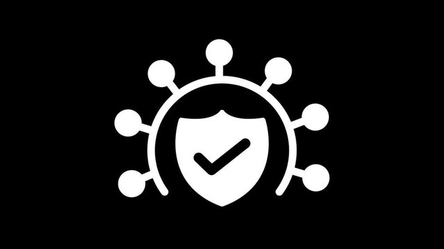 Shield icon set, Protection sign shield with padlock icon. security concept logotype icon animation.