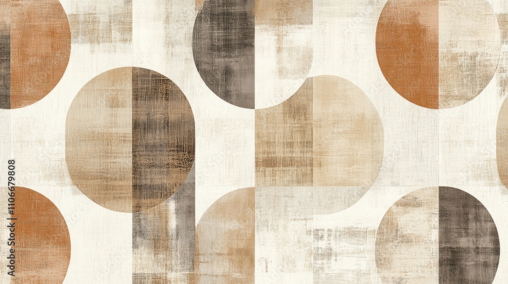 Poster abstract background with geometric circles and warm tones design