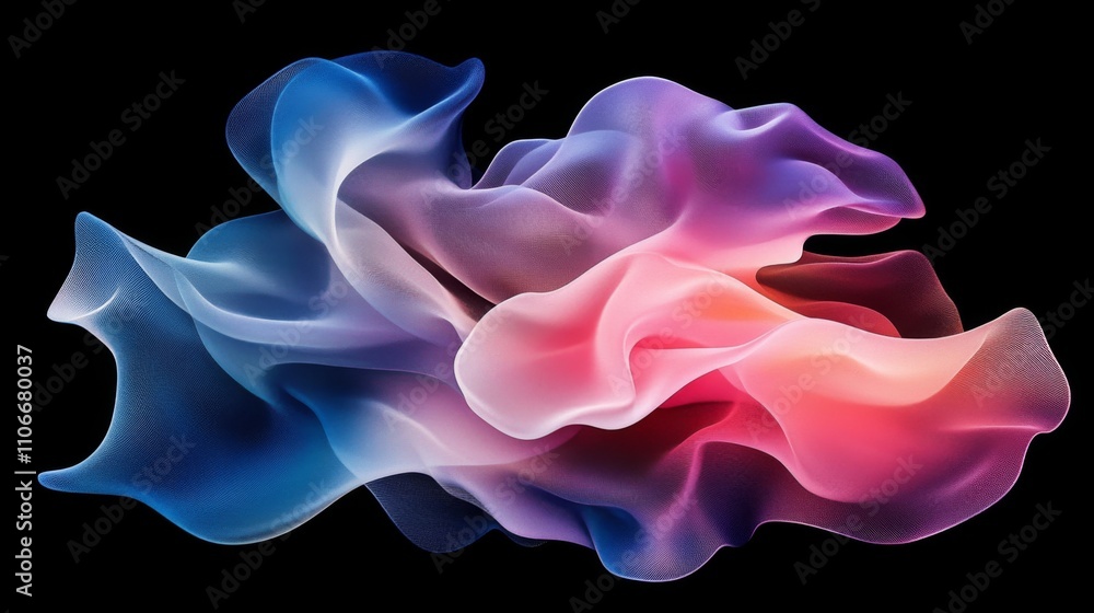 Poster Abstract Colorful Shape Flowing in a Black Background