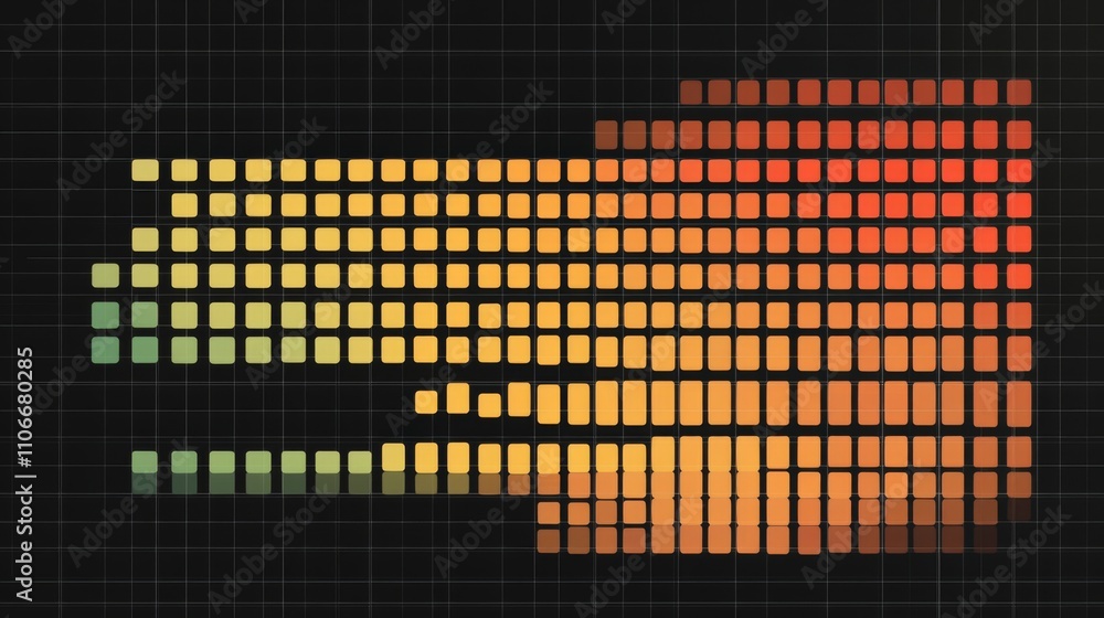 Poster colorful sound wave visual representation on black background