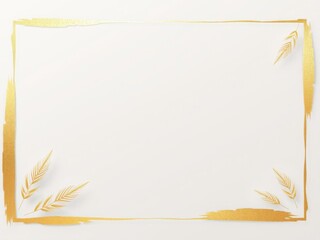 Minimalistic black frame with empty space in the center surrounded by a shimmering golden brush stroke, elegant, simplicity