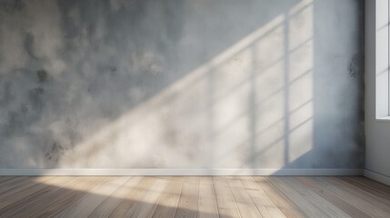 Minimalist Pastel pale light neutral gray empty room interior blank wall background backdrop with window light shadows online presentations webinars virtual meetings teams video call desktop wallpaper