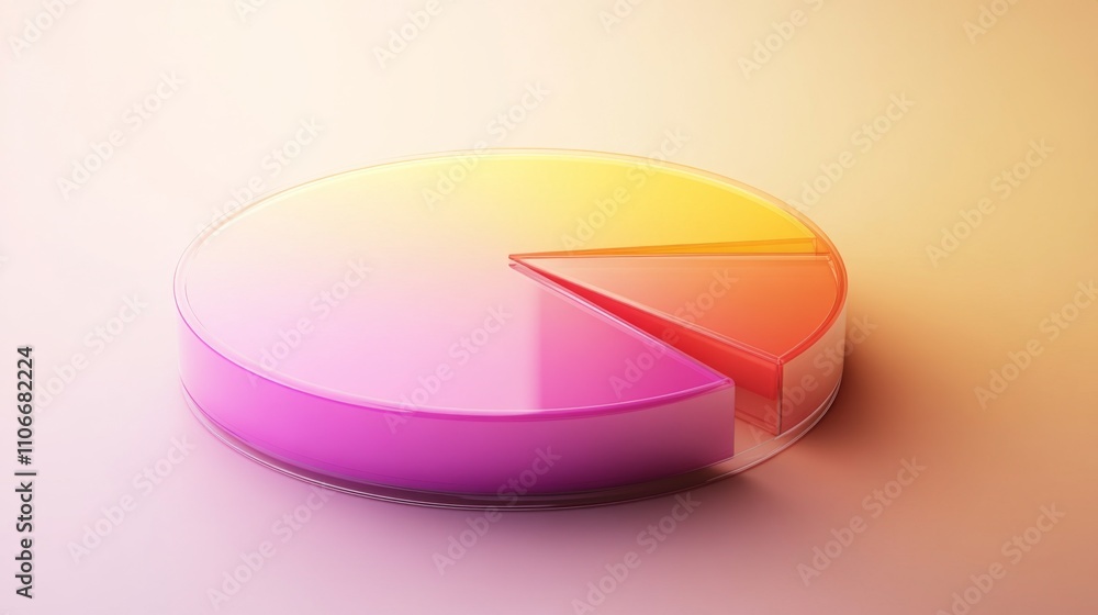 Poster abstract colorful pie chart illustration for data visualization
