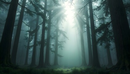 Fototapeta premium Foggy Nature Scenes, Misty Forests, Mountains, Lakes, and Serene Landscapes