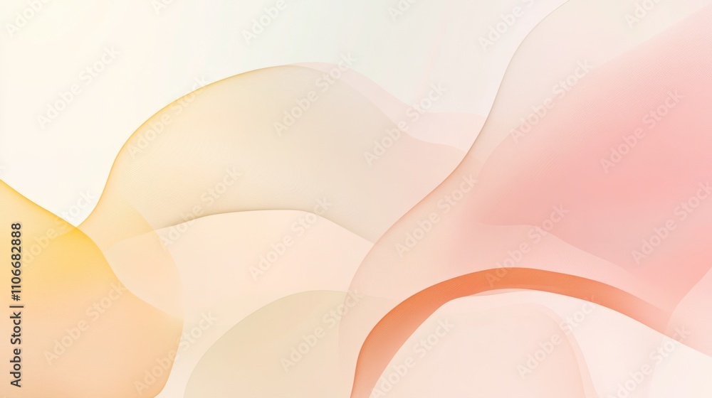 Poster soft pastel waves creating gentle flowing abstract background